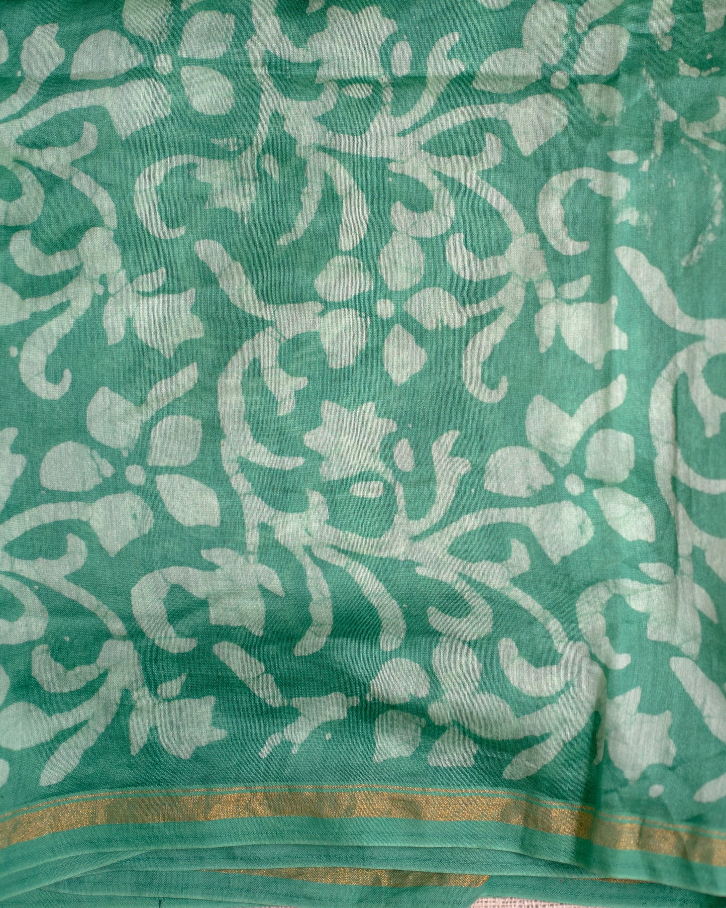 Green Maheshwari Silk Unstitched Suit