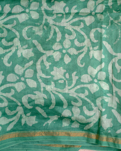 Green Maheshwari Silk Unstitched Suit