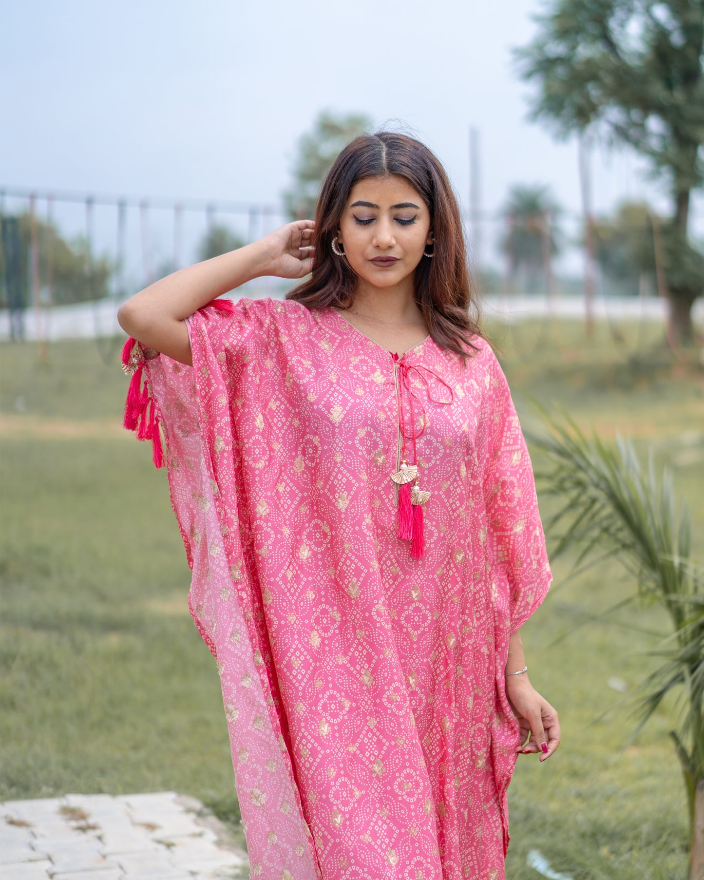 Mahir Pink Kaftan with bottom