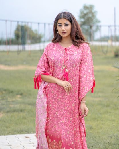 Mahir Pink Kaftan with bottom