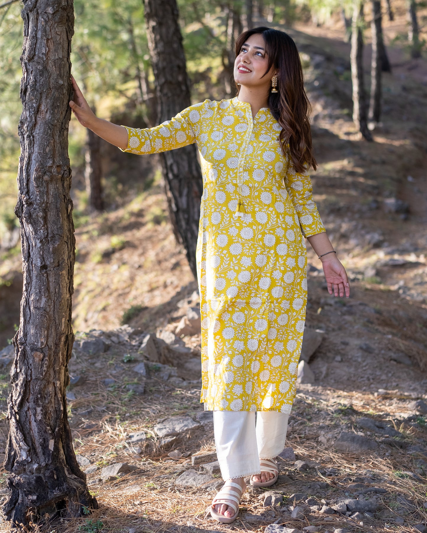 Yellow Floral Kurti