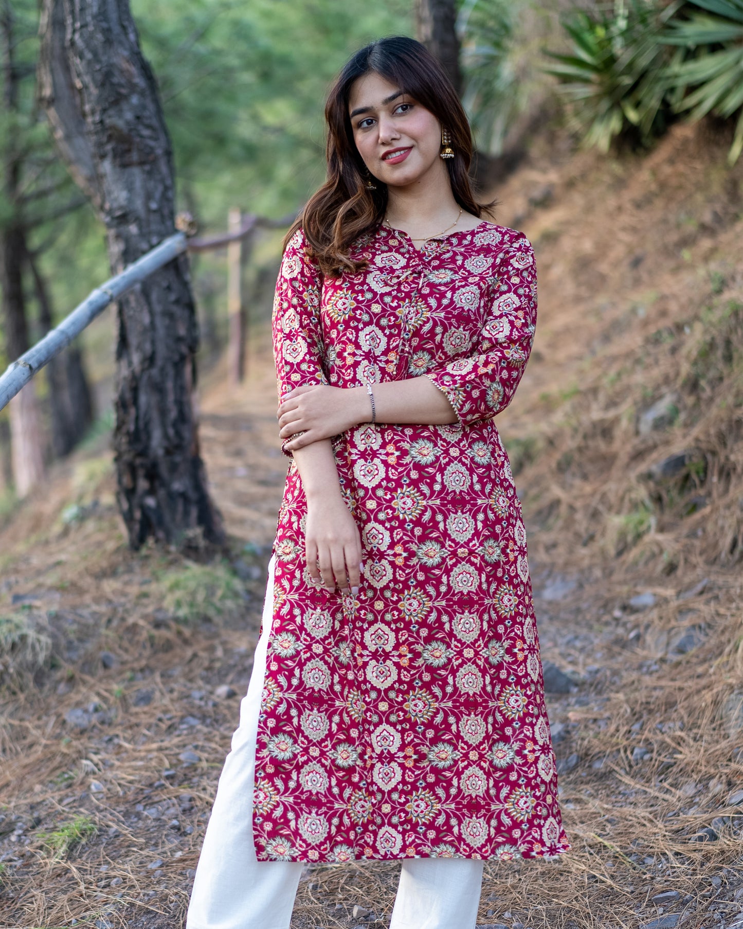 Cotton Red Color Kurti